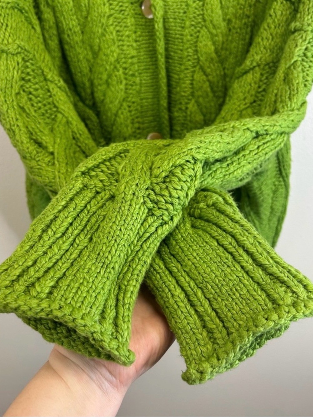 Anthropologie Pilcro Green Cable Knit Sweater with Hood - Picture 7 of 15